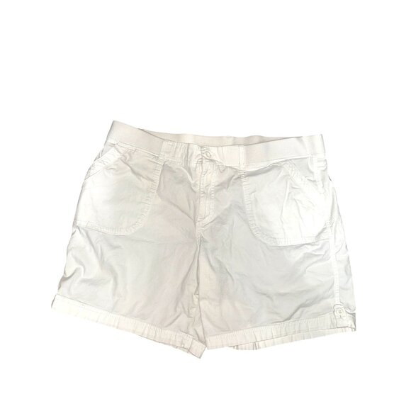 CCC Josie White Plus Size Shorts 18W 97% Elastic Waist Band Cotton Blend 18W - Picture 1 of 6